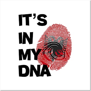 It's in my DNA Flag of Albania in fingerprint... Posters and Art